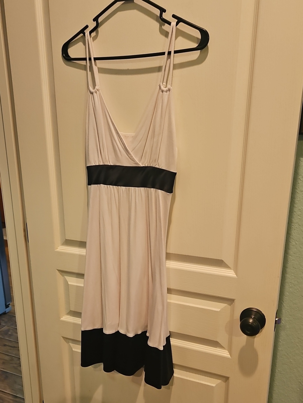 Express White and Black Spaghetti Strap Midi Dress
